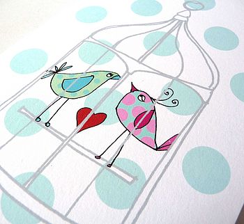 Personalised Love Birds Anniversary Engagement Card, 3 of 4