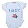 Boy's Personalised Applique Motif Baby Grow, thumbnail 2 of 10