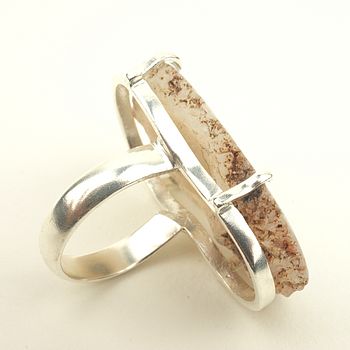 White Agate And Silver Ring, 3 of 4