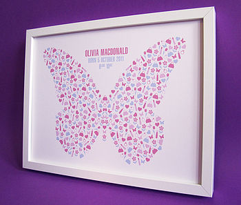 Personalised Girl's Butterfly Print, 3 of 5