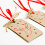 Christmas Gift Tags 'Mitts Off' Brown, thumbnail 1 of 8