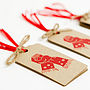 Christmas Gift Tags 'Mitts Off' Brown, thumbnail 4 of 8