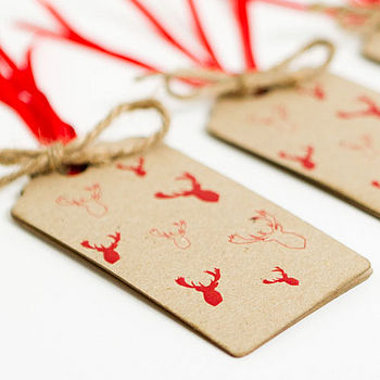 Christmas Gift Tags 'Mitts Off' Brown, 5 of 8