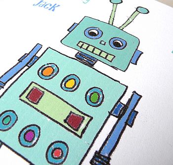 Personalised Robot Boy's Birthday Card, 2 of 2
