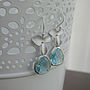 Orchid Flower Faceted Glass Drop Earrings, thumbnail 4 of 6