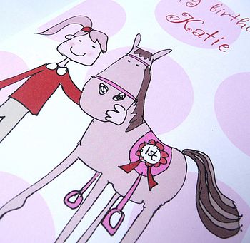 Personalised Pony Girl's Birthday Card, 2 of 2