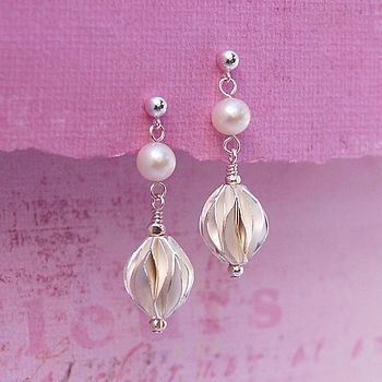 sterling silver and pearl earrings by indivijewels | notonthehighstreet.com