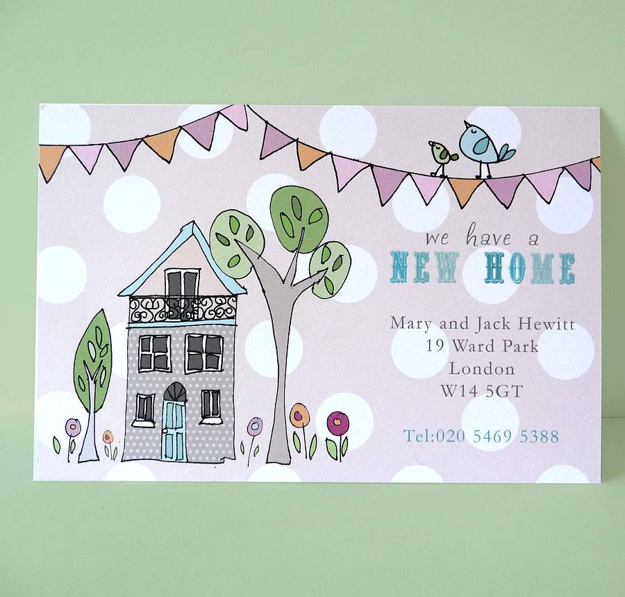 personalised change of address cards by molly moo designs