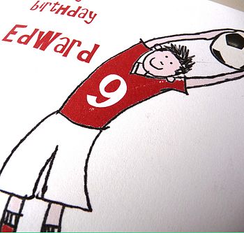 Personalised Red, Blue Or Green Football Birthday Card, 5 of 5