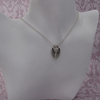 Handmade Personalised Silver Name Necklace with Angel Wings, 4 of 8