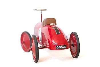 Retro Style Ride On Racing Car In Lots Of Colours, 10 of 12