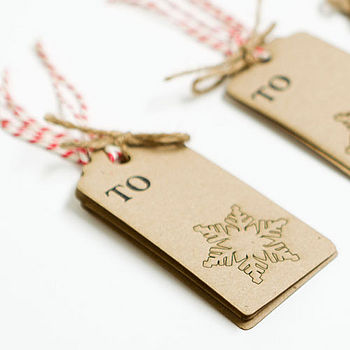 Recycled Lasercut Snowflake Gift Tags, 3 of 7