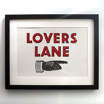 Lovers Lane Letterpress Print, 5 of 6