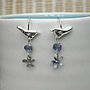 Bird Hook Earrings With Gems And Flowers, thumbnail 2 of 4
