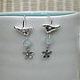 Bird Hook Earrings With Gems And Flowers, thumbnail 1 of 4