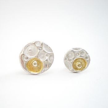 Coral Silver And Gold Plated Stud Earrings, 5 of 5