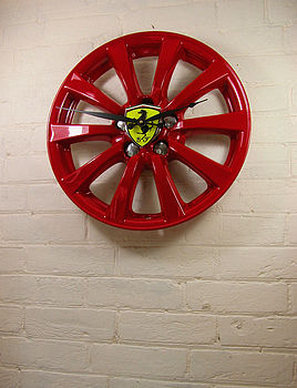 Real Alloy Wheel Ferrari Clock, 2 of 5