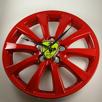 Real Alloy Wheel Ferrari Clock By Vyconic
