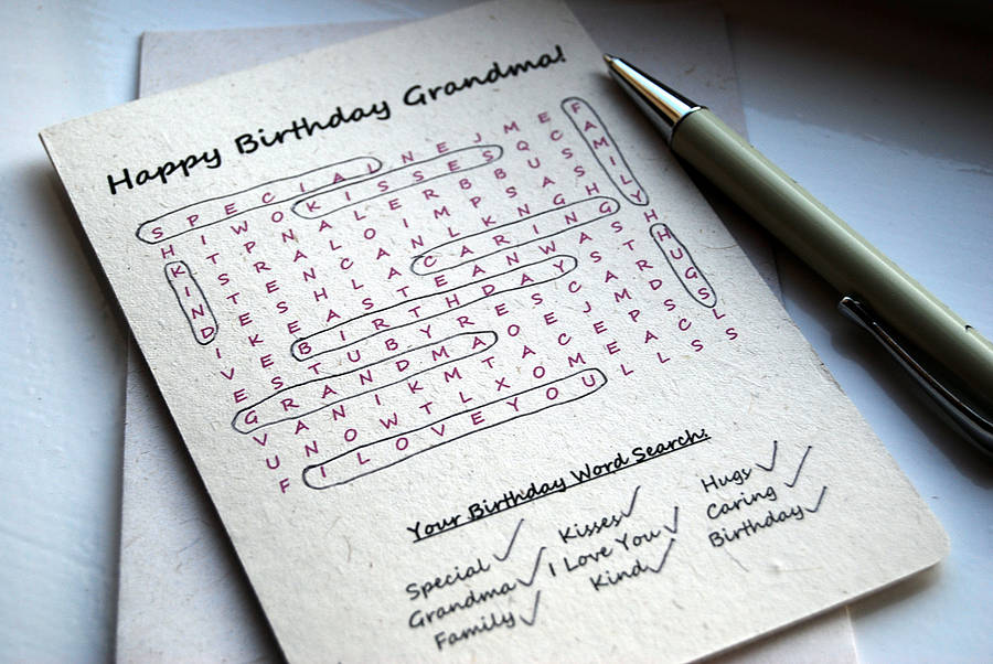 Personalised Word Search Card By Ruby Wren Designs Notonthehighstreet