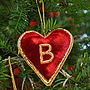 Christmas Embroidered Velvet Heart Decoration, thumbnail 2 of 5