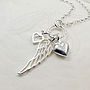 Sterling Silver Wing And Hearts Necklace, thumbnail 2 of 5