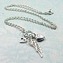 Sterling Silver Wing And Hearts Necklace, thumbnail 5 of 5