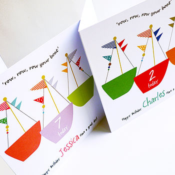 Row Your Boat: Personalised Birthday Card, 5 of 5