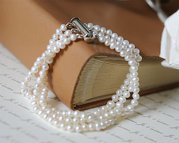 Three Strand White Pearl Bracelet, 2 of 2