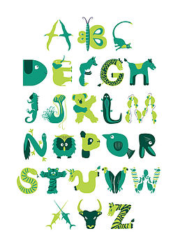 Animal Alphabet Print A3, 6 of 7