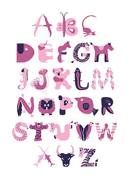 Animal Alphabet Print A3, 4 of 7