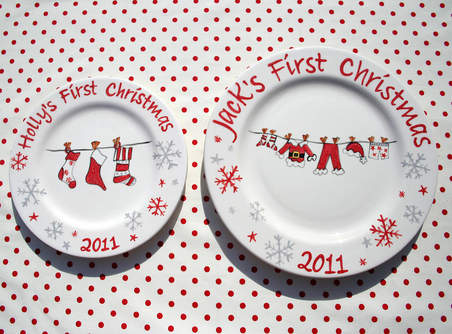 Personalised 'First Christmas' Plate, 1 of 4