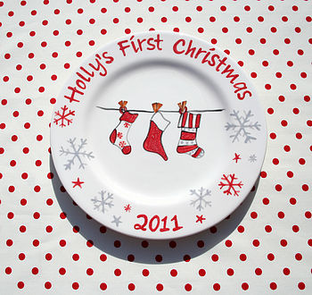 Personalised 'First Christmas' Plate, 3 of 4