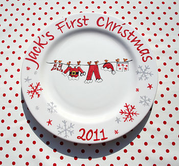 Personalised 'First Christmas' Plate, 4 of 4