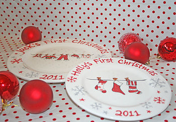 Personalised 'First Christmas' Plate, 2 of 4