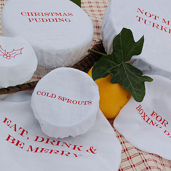 Set Of Six Christmas Cotton Bowl Covers By Hunter Gatherer