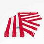 Vertical Cashmere Football Scarf: Red & White, thumbnail 2 of 3