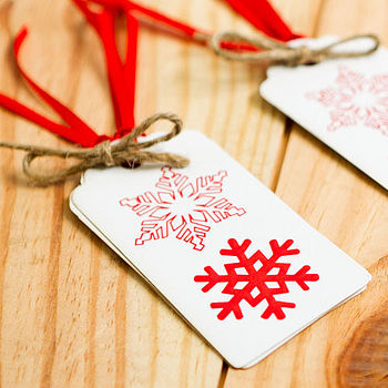 Snowflakes Christmas Gift Tags Recycled, 2 of 6