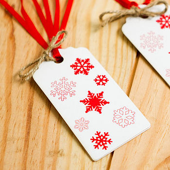 Snowflakes Christmas Gift Tags Recycled, 3 of 6