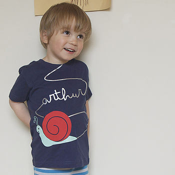 Personalised Children's Snail T Shirt, 2 of 3