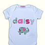 Girl's Personalised Applique Motif Baby Grow, thumbnail 2 of 9