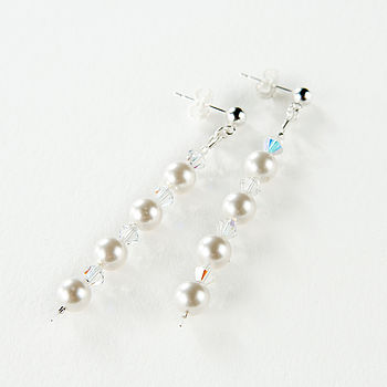 Handmade Crystal And Pearl Long Earrings, 8 of 8