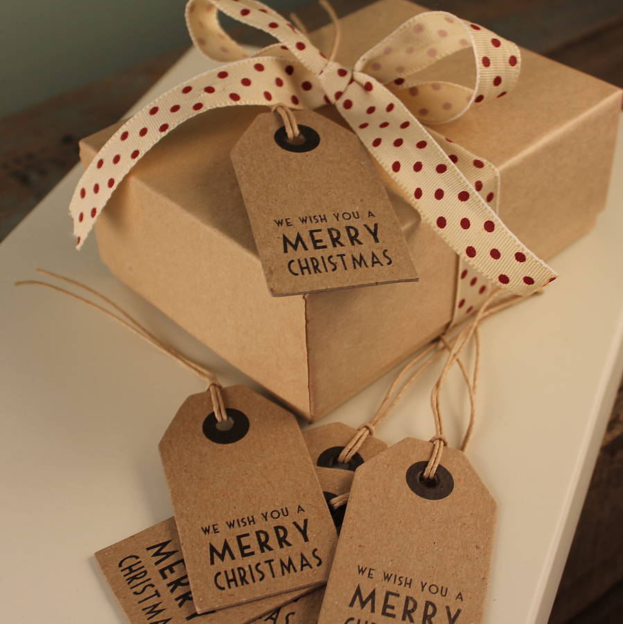 Vintage Merry Christmas Gift Tag Set Of Five By Möa Design