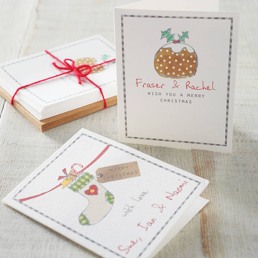 Charming Personalised Christmas Card Packs By Marf Creative 