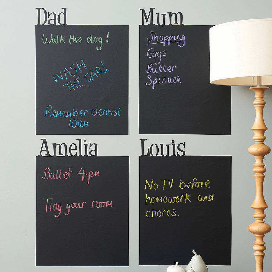 personalised chalkboard wall sticker by spin collective ...