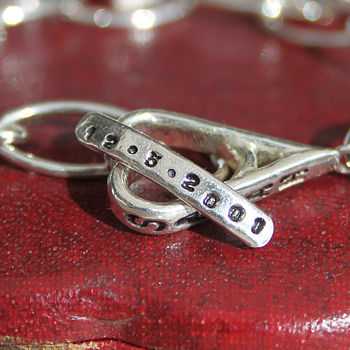 Personalised Sterling Silver Heart Toggle Bracelet, 4 of 11