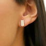 Elements Two Tone Rectangle Stud Earrings, thumbnail 2 of 2