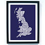 British Gastronomy Map Screen Print, thumbnail 1 of 2