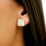 Handmade Studs With 18ct Yellow Gold Detail, thumbnail 4 of 4