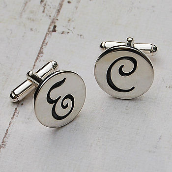 Personalised Silver Initial Cufflinks, 2 of 11