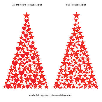 Stars And Hearts Christmas Tree Wall Sticker, 2 of 5